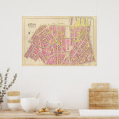 Kaart van Boston 28 Poster (Keuken)