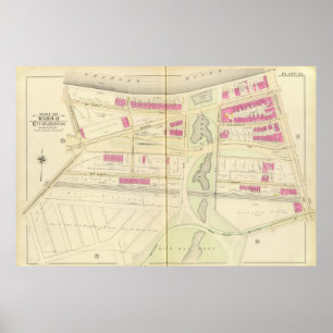 Kaart van Boston 29 Poster