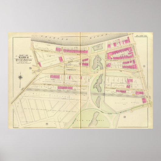 Kaart van Boston 29 Poster (Voorkant)