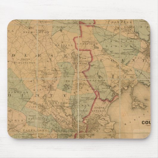 kaart van Boston 2 Muismat (Voorkant)