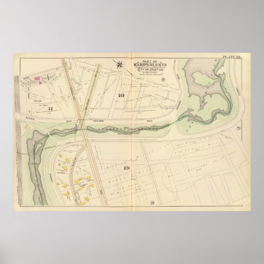 Kaart van Boston 2 Poster (Voorkant)