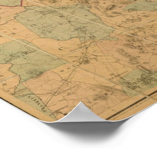 kaart van Boston 2 Poster (Hoek)