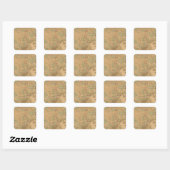kaart van Boston 2 Vierkante Sticker (Vel)