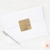 kaart van Boston 2 Vierkante Sticker (Envelop)