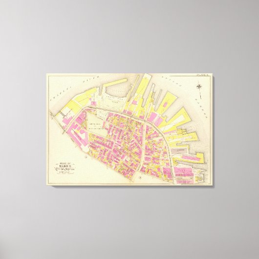 Kaart van Boston 4 Canvas Afdruk (Voorkant)