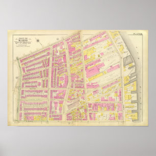 Kaart van Boston 8 Poster