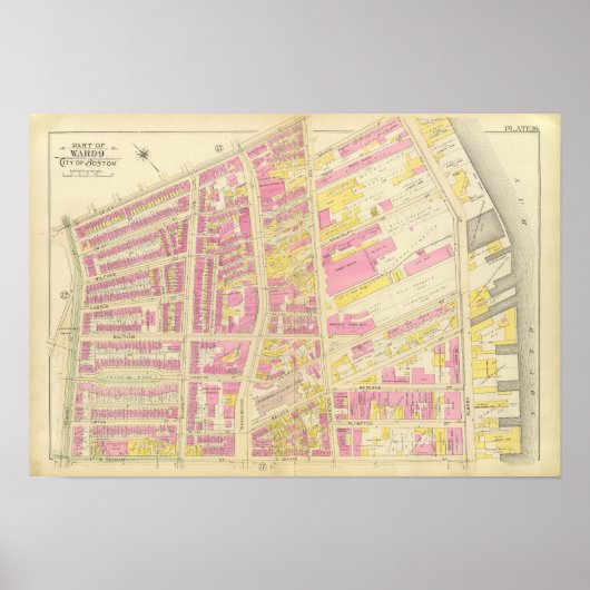 Kaart van Boston 8 Poster (Voorkant)