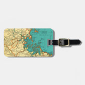  kaart van BOSTON-Bagagelabel Bagagelabel (Voorkant horizontaal)