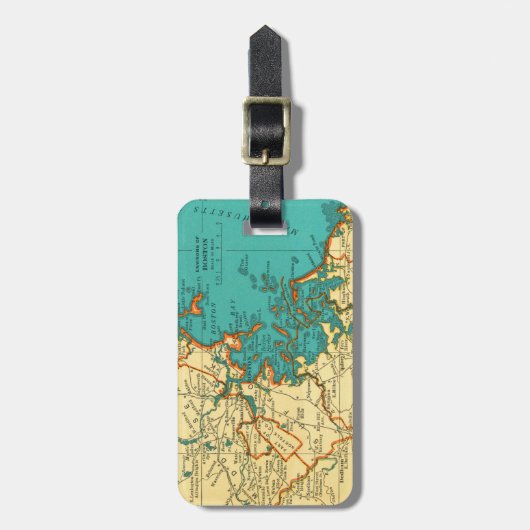  kaart van BOSTON-Bagagelabel Bagagelabel (Voorkant verticaal)