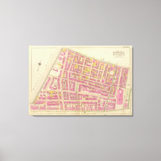 Kaart van Boston Canvas Afdruk (Voorkant)