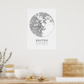 Kaart van Boston Cartography Poster (Keuken)