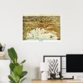 Kaart van Boston en omliggende steden in 1905 Poster (Thuiskantoor)