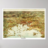 Kaart van Boston en omliggende steden in 1905 Poster (Voorkant)
