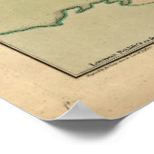 Kaart van Boston, getekend door het Britse leger,  Poster (Hoek)