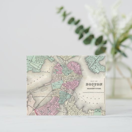  kaart van Boston Harbour (1857) (Staand voorkant)