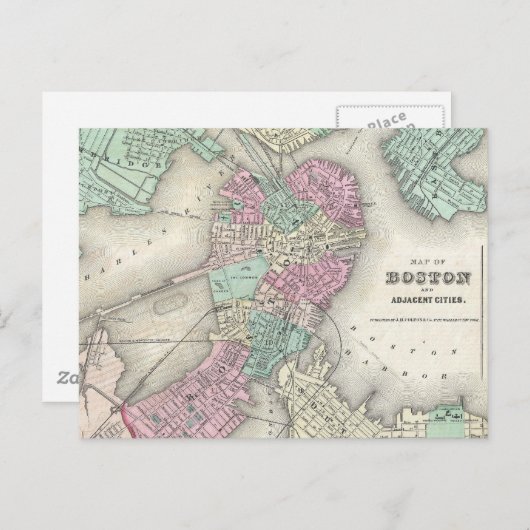  kaart van Boston Harbour (1857) (Voorkant / Achterkant)