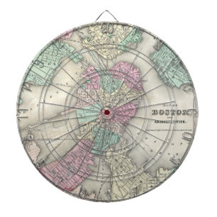  kaart van Boston Harbour (1857) Dartbord