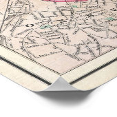  kaart van Boston Harbour (1857) Poster (Hoek)