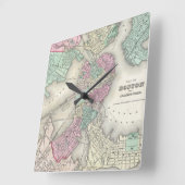 kaart van Boston Harbour (1857) Vierkante Klok (Hoek)