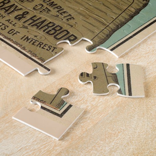  kaart van Boston Harbour (1884) Legpuzzel (Zijkant)