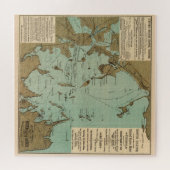  kaart van Boston Harbour (1884) Legpuzzel (Horizontaal)