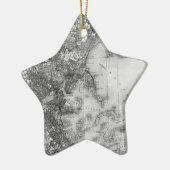  kaart van Boston Keramisch Ornament (Links)