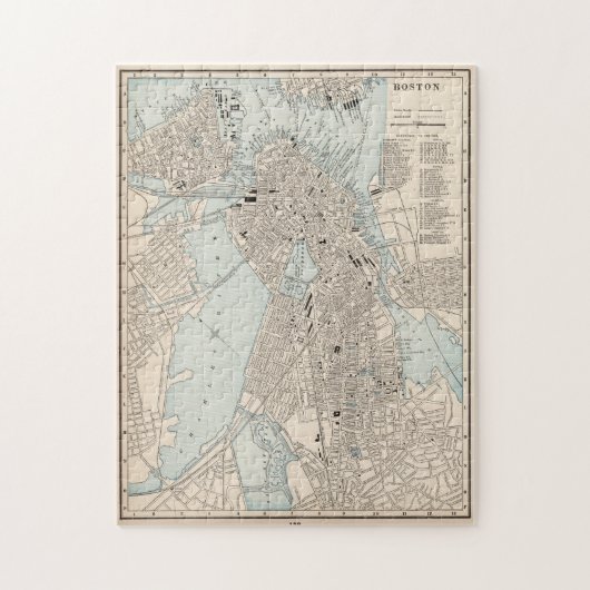  kaart van Boston MA (1893) Legpuzzel (Verticaal)