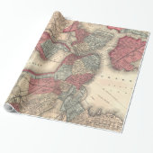 kaart van Boston Massachusetts (1871) Cadeaupapier (Uitgerold)