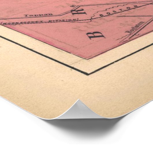  kaart van Boston Massachusetts (1871) Poster (Hoek)