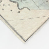  kaart van Boston Massachusetts (1896) Fleece Deken (Hoek)