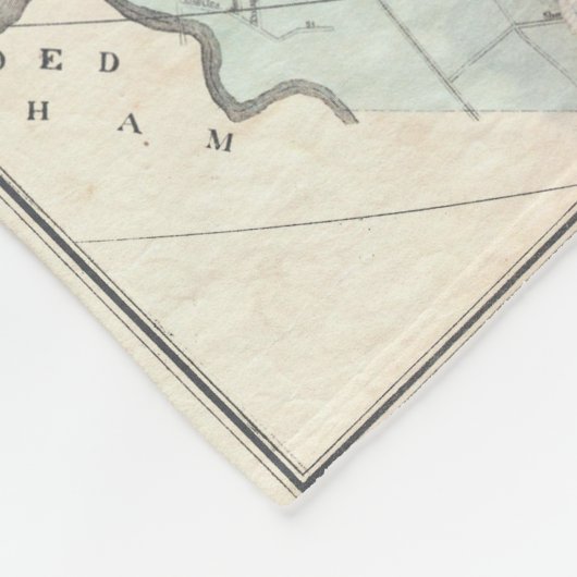  kaart van Boston Massachusetts (1896) Fleece Deken (Hoek)