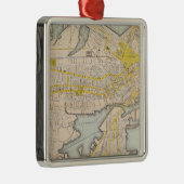 kaart van Boston Metalen Ornament (Rechts)