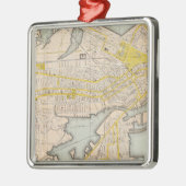 kaart van Boston Metalen Ornament (Links)