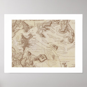 kaart van Boston Poster