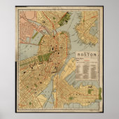  kaart van Boston Poster (Voorkant)