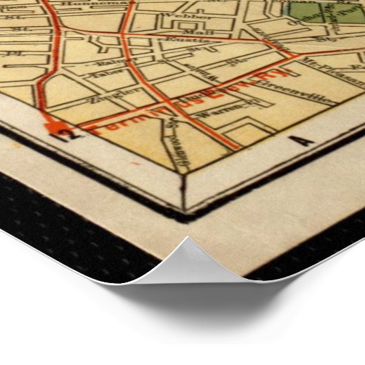  kaart van Boston Poster (Hoek)