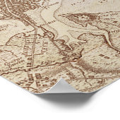  kaart van Boston Poster (Hoek)