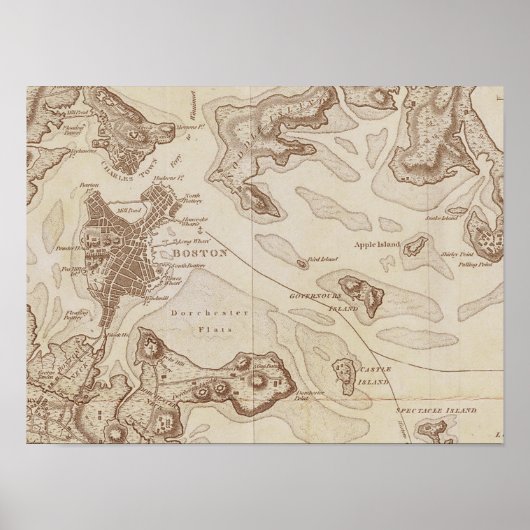  kaart van Boston Poster (Voorkant)