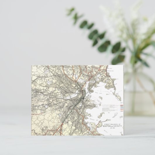  kaart van Boston Transit Line (1914) (Staand voorkant)