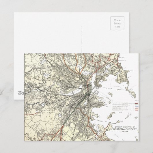  kaart van Boston Transit Line (1914) (Voorkant / Achterkant)