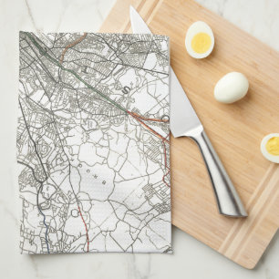  kaart van Boston Transit Line (1914) Theedoek