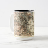  kaart van Boston Tweekleurige Koffiemok (Voorkant links)