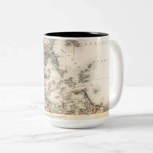  kaart van Boston Tweekleurige Koffiemok (Voorkant rechts)