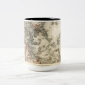  kaart van Boston Tweekleurige Koffiemok (Center)