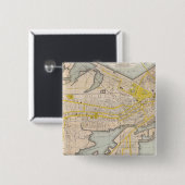 kaart van Boston Vierkante Button 5,1 Cm (Voorkant /achterkant)