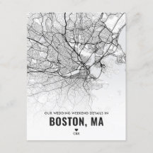 Kaart van Boston Wedding Weekend Details Enclosure