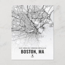 Kaart van Boston Wedding Weekend Details Enclosure