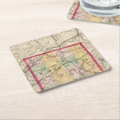 Kaart van Branch County, Michigan Kartonnen Onderzetters (Schuin)