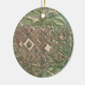 Kaart van Bratislava, uit "Civitates Orbis Terraru Keramisch Ornament (Links)