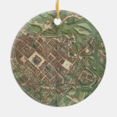 Kaart van Bratislava, uit "Civitates Orbis Terraru Keramisch Ornament (Achterkant)